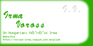 irma voross business card